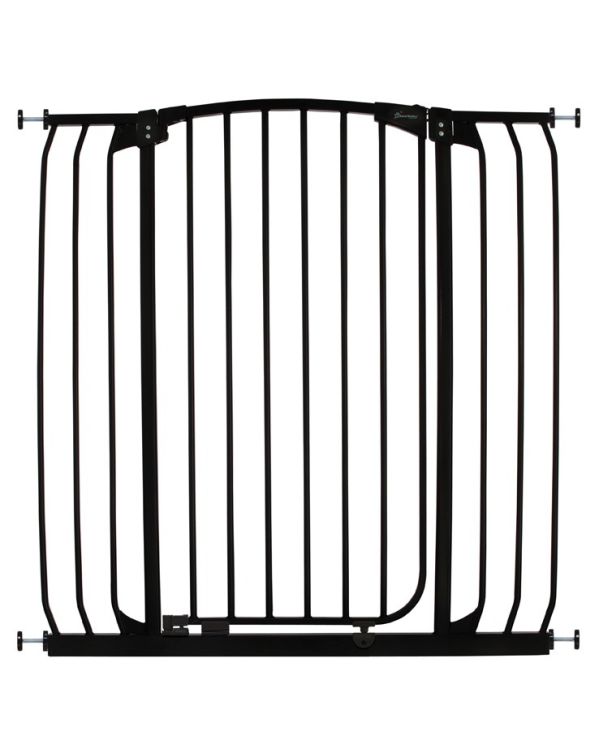 Chelsea Extra Tall and Wide 38-42.5in Auto Close Metal Baby Gate - Black