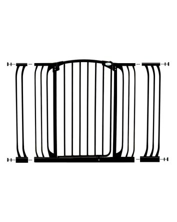 Chelsea Extra Tall and Wide 38-53in Auto Close Metal Baby Gate - Black